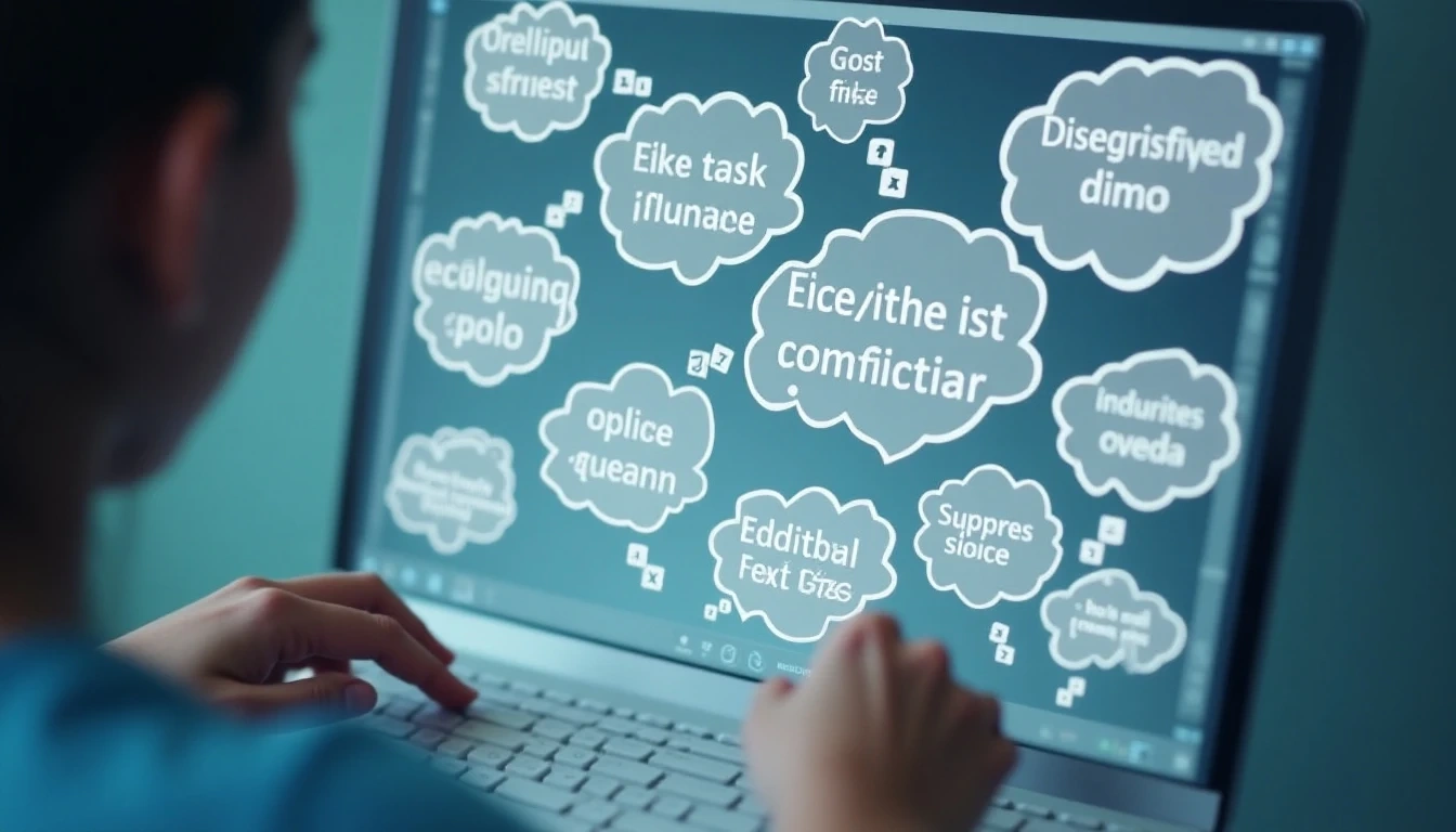 A person typing descriptive text into the prompt field of an AI 3D model generator, with various 3D-printable objects appearing around their head as thought bubbles or wireframe models, illustrating the transformation of text ideas into physical designs. Focus on prompt accuracy for 3D printing.